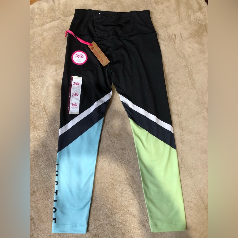 Girls Justice athletic leggings with pocket tech SMALL (7-8) NWT